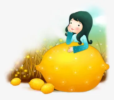 童年趣事六一儿童节61女孩柠檬童话免抠