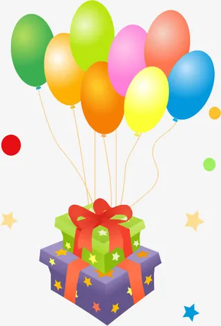 教师节彩色气球海报免抠