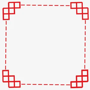 矢量红色虚线边框免抠
