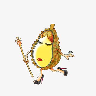 泰式榴莲女王创意手绘卡通免抠