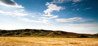 蓝天白云草地背景免抠