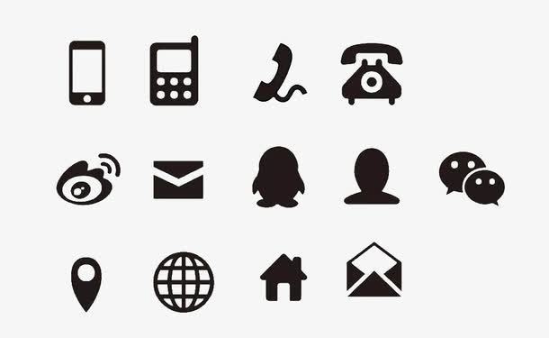 电话微博定位互联网主页图标免抠