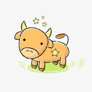 卡通小牛免抠
