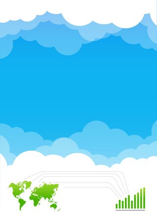 梦幻云层浪漫绿色中国地图海报背景高清