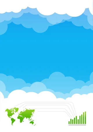 梦幻云层浪漫绿色中国地图海报背景高清