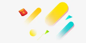 红包与几何装饰图案免抠