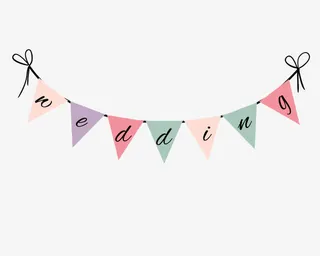 婚礼装饰彩旗免抠素材免抠