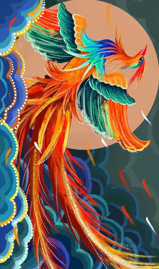 大气国潮高端背景凤高清