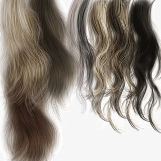 黑色棕色发丝头发免抠