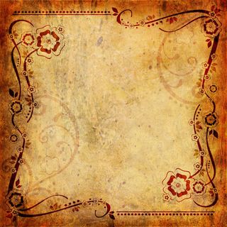 复古花纹边框免抠