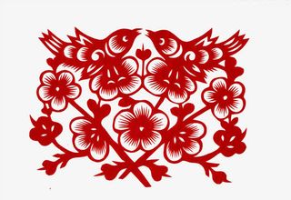 喜鹊梅花剪纸免抠