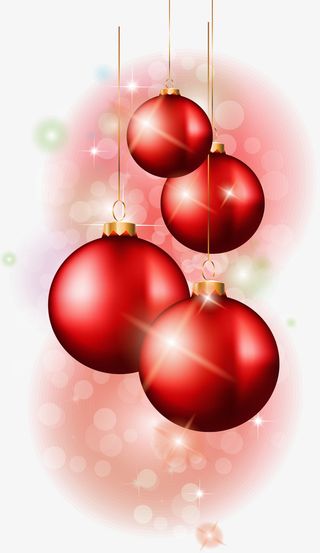 圣诞节红色圣诞球免抠