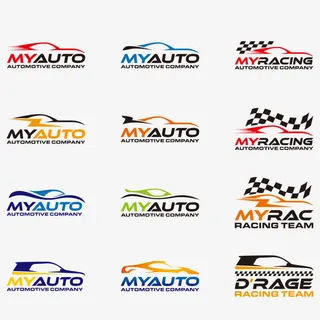 汽车创意时尚LOGO设计矢量图片免抠