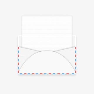 卡通手绘白色信封信纸免抠