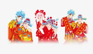 传统新郎新娘免抠