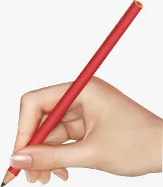 可爱手绘人物写字铅笔免抠