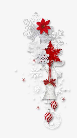 白色雪花片免抠