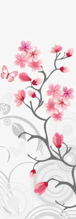 矢量图日式樱花花纹免抠