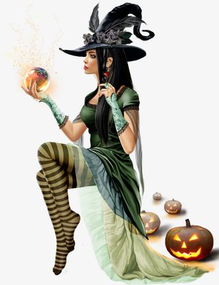 万圣节CG女巫元素7免抠