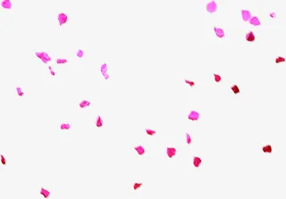 紫色卡通丝带花瓣免抠