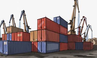 集装箱码头免抠