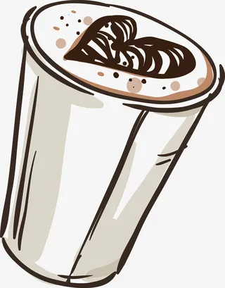 矢量卡通奶茶饮品图免抠