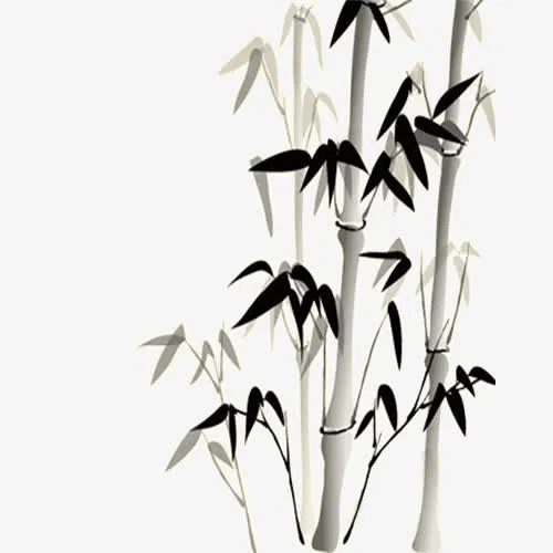 手绘竹林免抠