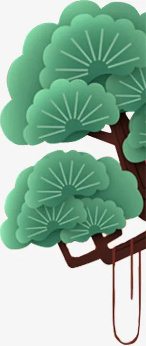 绿色的树开工大吉装饰物免抠标签元素