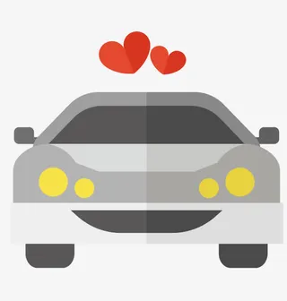 矢量结婚婚车免抠