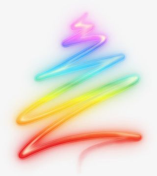 彩色光效圣诞节装饰免抠