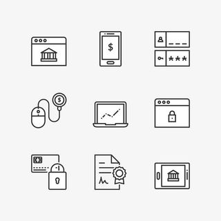 手机线型图标高清免扣素材免抠