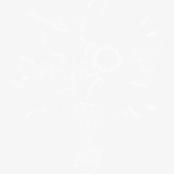 手绘灯泡创意流程免抠