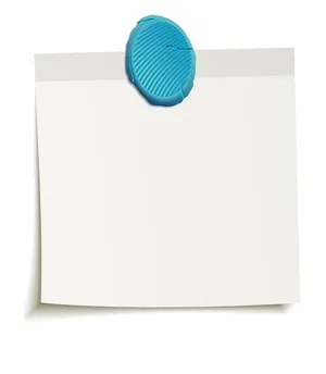 便利贴蓝色印泥便签矢量素材背景高清