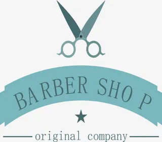 创意理发店标签免抠