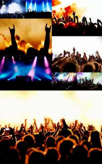 演唱会的狂欢人群免抠