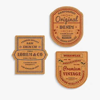 矢量牛皮标牌免抠