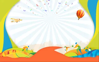 简约矢量插画几何校园运动会背景素材高清