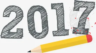 矢量2017年字体设计和铅笔免抠