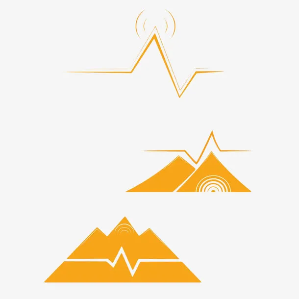 黄色手绘山免抠
