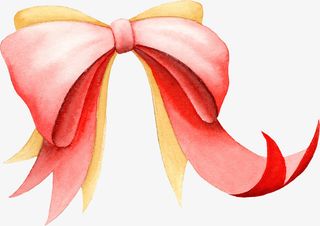 卡通文艺彩带装饰丝带蝴蝶结广告免抠