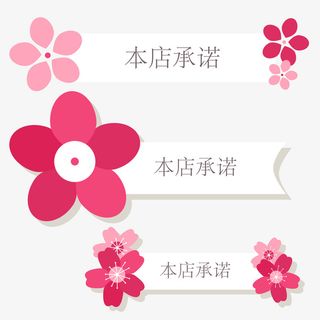 梅花本店承诺装饰标签免抠