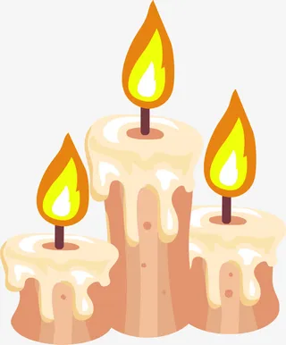 卡通白色蜡烛免抠