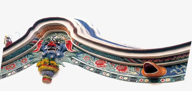 中国风古建筑墙沿免抠