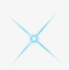 蓝色星星发光光效极光免抠