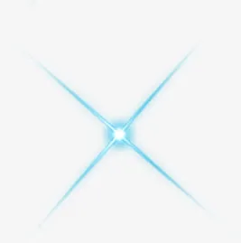 蓝色星星发光光效极光免抠