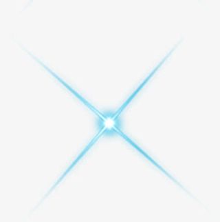 蓝色星星发光光效极光免抠