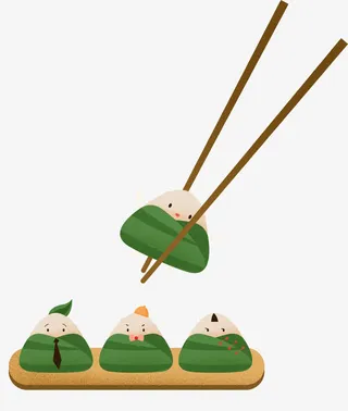 端午节粽子卡通手绘插画免抠