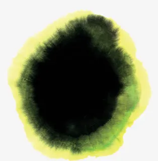 黄色光晕设计墨迹免抠