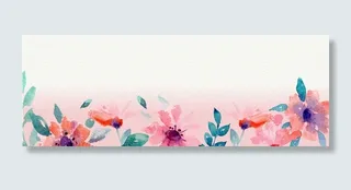 粉色水彩风格花儿淘宝背景高清