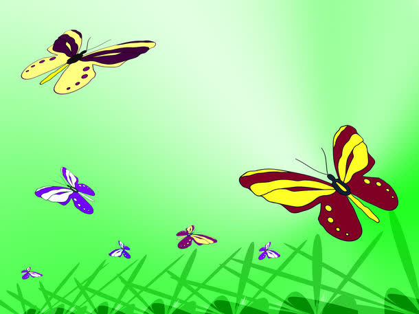 卡通蝴蝶背景免抠背景底纹元素